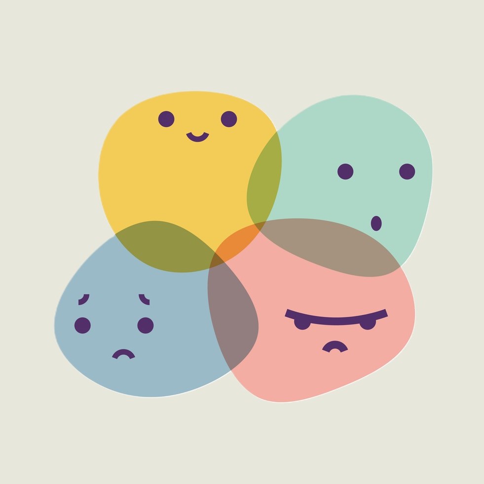 4 emotions faces