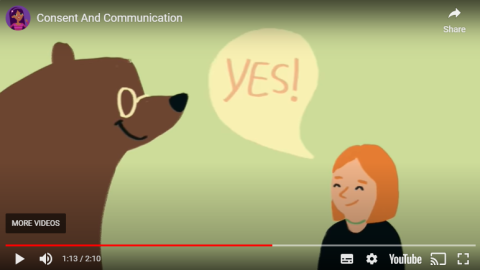 bear and person saying yes