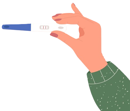 pregnancy test showing postitive